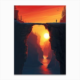 Sunset Bridge Canvas Print