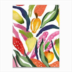 Watercolor Fruit Pattern Canvas Print