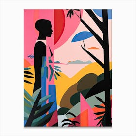 Seychelles, Bold Outlines 1 Canvas Print