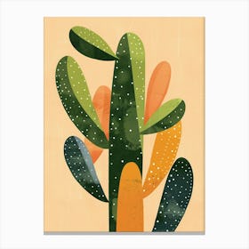 Rat Tail Cactus Minimalist Abstract Illustration 8 Canvas Print