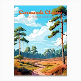 Cannock Chase Staffordshire England Countryside Travel Illustration Canvas Print