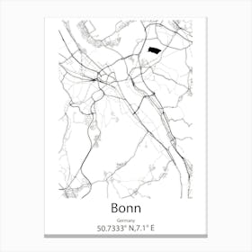 Bonn,Germany Minimalist Map Canvas Print