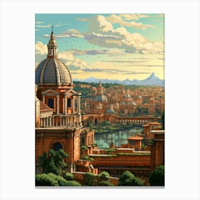 Rome Pixel Art 2 Canvas Print