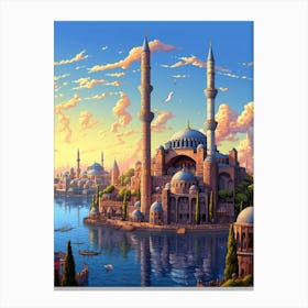 Hagia Sophia Ayasofy Modern Art Pixel Art 2 Canvas Print