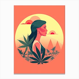 Soothing Cannabis Minimalism Canvas Print