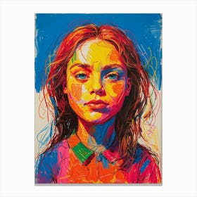 Girl With Colorful Hair 4 Canvas Print