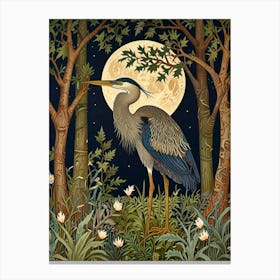 william morris Heron At Night 1 Canvas Print