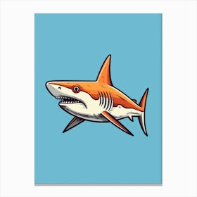 A Blacktip Shark In A Vintage Cartoon Style 2 Canvas Print