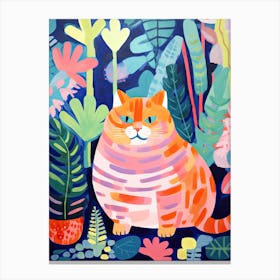 Cute Cat In The Jungle Canvas Print