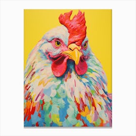 Colourful Bird Painting Chicken 4 Canvas Print