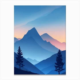 Misty Mountains Vertical Composition In Blue Tone 193 Canvas Print