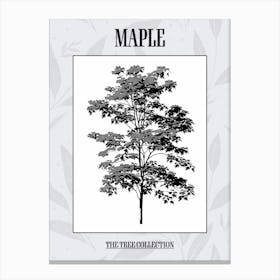 Maple Tree Simple Geometric Nature Stencil 11 Poster Canvas Print