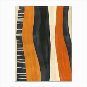 Orange & Black Stripes Canvas Print