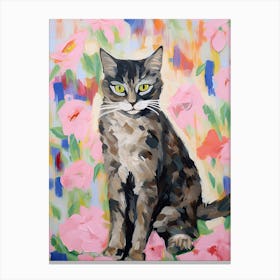 A Pixiebob Cat Painting, Impressionist Painting 2 Canvas Print