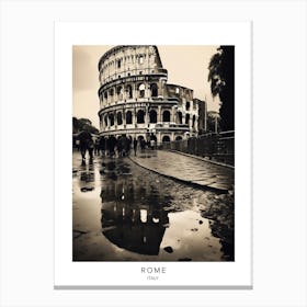 Poster Of Rome, Italy, Black And White Analogue Photography 2 Canvas Print