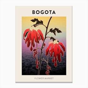 Bogota Colombia Botanical Flower Market Poster Canvas Print