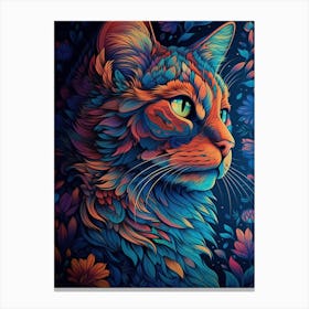 Psychedelic Cat 4 Canvas Print