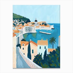 Travel Poster Happy Places Dubrovnik 8 Canvas Print