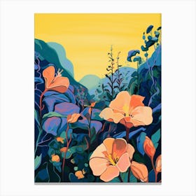 Boho Wildflower Painting Evening Primrose 2 Canvas Print