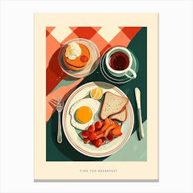 Time For Breakfast Art Deco Poster Canvas Print