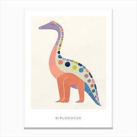 Nursery Dinosaur Art Diplodocus 1 Poster Canvas Print