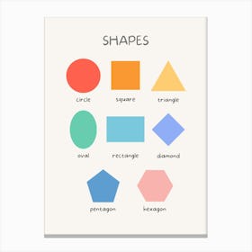 Shapes And Colors Kids and Nursery Canvas Print