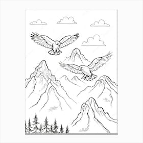 Eagles In The Mountains Canvas Print