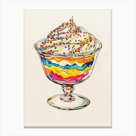 Rainbow Trifle Line Illustration 2 Canvas Print