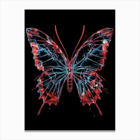 Red And Blue Butterfly Canvas Print