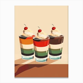 Retro Trifle Illustration Beige Background 3 Canvas Print