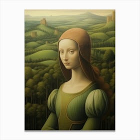 Woman In Green Canvas Print
