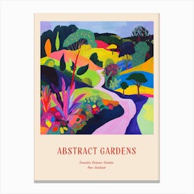 Colourful Gardens Dunedin Botanic Garden New Zealand 4 Red Poster Canvas Print