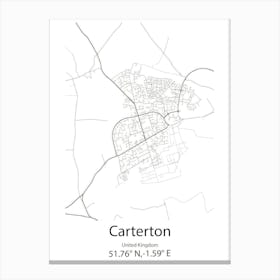 Carterton,United Kingdom Minimalist Map Canvas Print