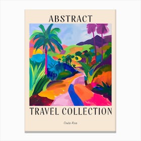 Abstract Travel Collection Poster Costa Rica 3 Canvas Print