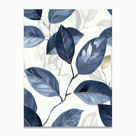 Blue Leaves 5 Canvas Print