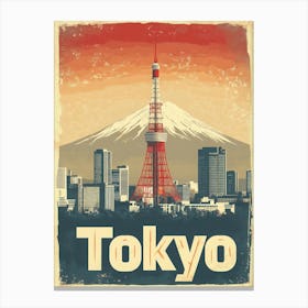 Aihrgdesign A Vintage Travel Poster Of Tokyo 3 Canvas Print