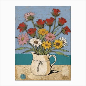 Flowers In A Jug Canvas Print