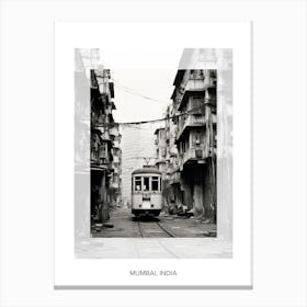 Poster Of Mumbai, India, Black And White Old Photo 2 Canvas Print