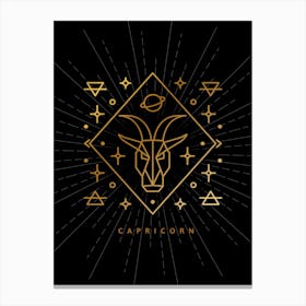 Capricorn — Zodiac geometric Canvas Print