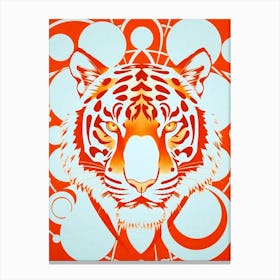 Tiger Head Orange Illustration Canvas Print