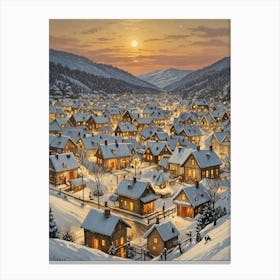 Winter Village no1 Canvas Print