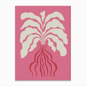 Minimal Leaf And Vase Canvas Print