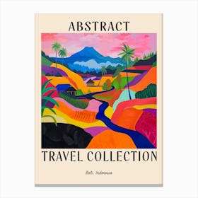 Abstract Travel Collection Poster Bali Indonesia 7 Canvas Print