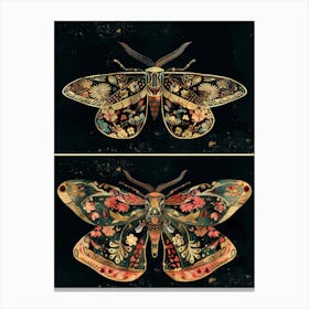 Butterfly Night Symphony William Morris Style 6 Canvas Print