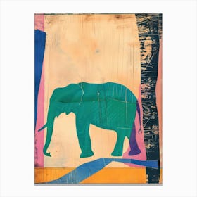 Elephant 3 Cut Out Collage Canvas Print