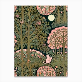 William Morris Cat In The Forest 21 Canvas Print