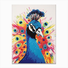 Andy Warhol Style Bird Peacock 3 Canvas Print
