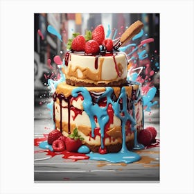 Cake With Splatters Canvas Print