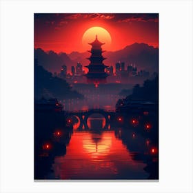 Sunset In Japan 1 Canvas Print