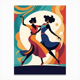 Two Women Dancing Canvas Print